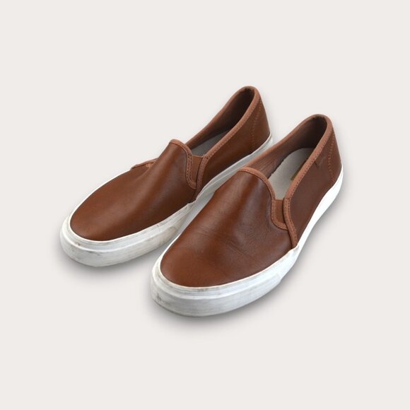 Keds Double Decker Leather Slip On | Size 8 Brown| Slip On Sneaker - Picture 6 of 7